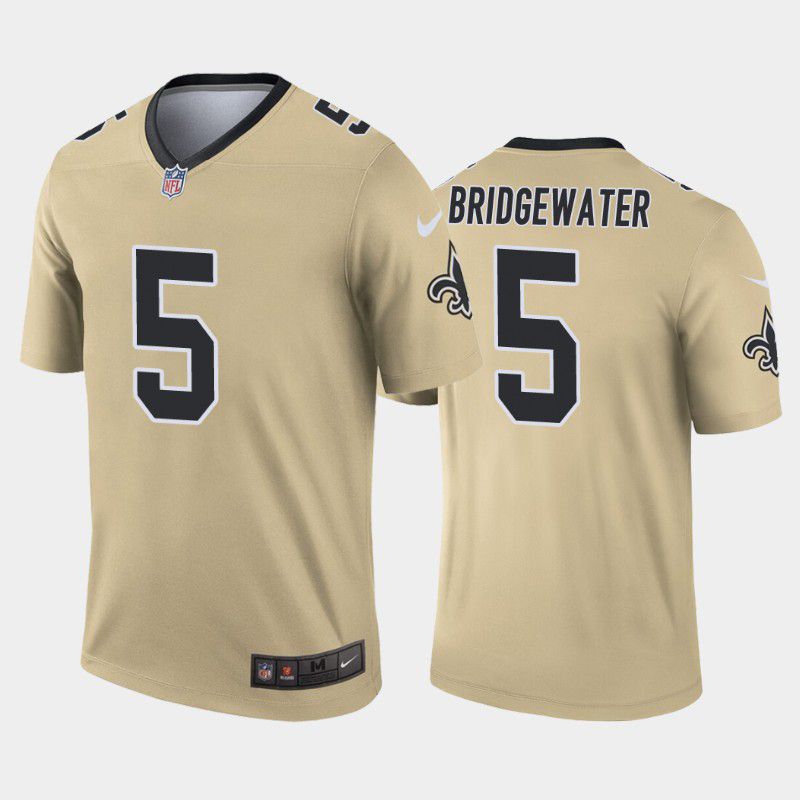 Men New Orleans Saints #5 Teddy Bridgewater Nike Gold Inverted Legend NFL Jersey->new orleans saints->NFL Jersey